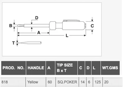 TAPARIA 818 Tester, Yellow, 1 Piece, 200 mm - Image 4